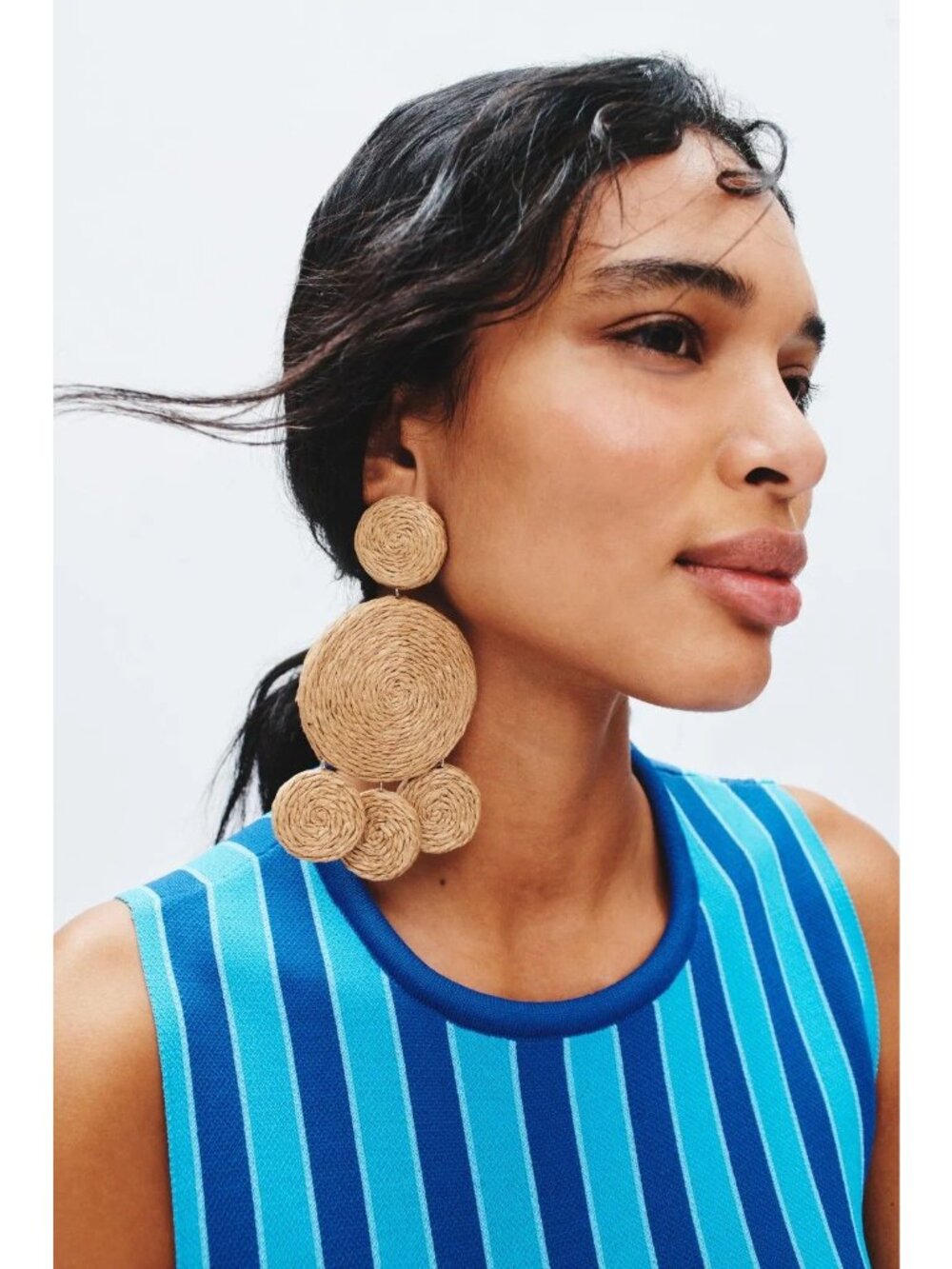 Simon Miller Accessories Raffia Deco Earrings in natural Drop Dangle Large - Picture 4 of 9